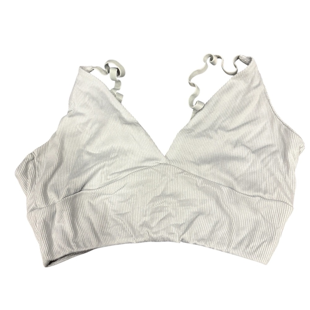 Light Green Ribbed V-Neck Bralette